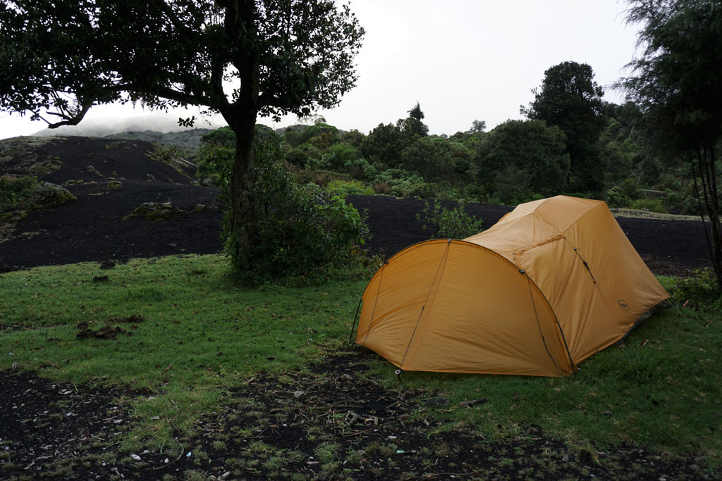 Camping at the foot of volcano Pacaya