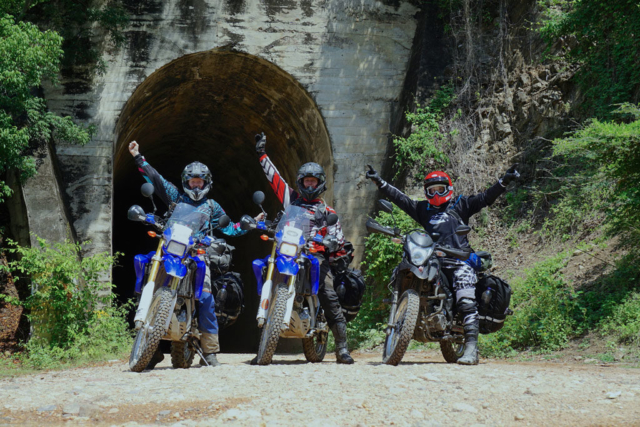 Riding through old railway tunnels