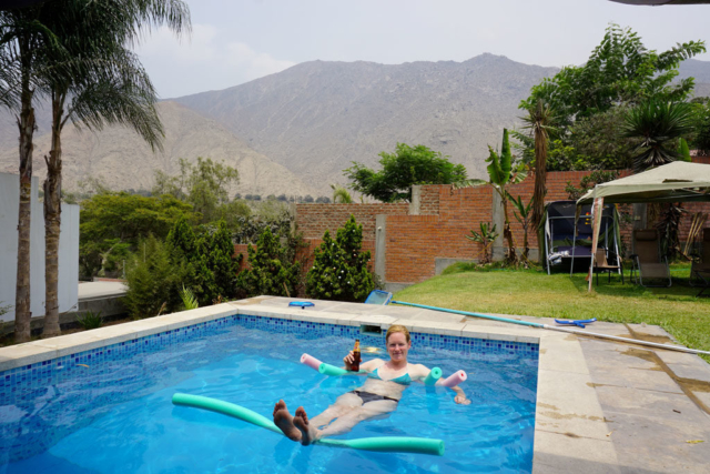 Pool time in Lima - cheers!